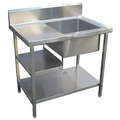 36x30x24 inch Single Stainless Steel Sink With Undershelf Ideal for Restaurants, Hotels, Canteens, Bakeries, Kitchen