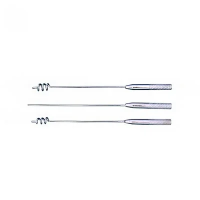 SS Spiral Needle Set (Set of 3) | Teat Surgery Instrument with 1 Probe and 2 Spiral Rods for Animals