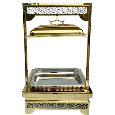 High Capacity SS 18 Inch Square Shaped Polished Chafing Dish