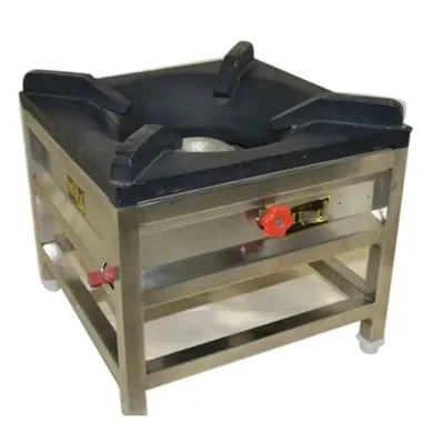 Superior Square Chulha With Knob, 15X15X10 Inch Size, Stainless Steel Body