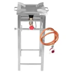 Standing High Flame Gas Bhatti, Fitted with Brass Nut Hose Pipe, Jumbo Burner and Valve, Stainless Steel Body