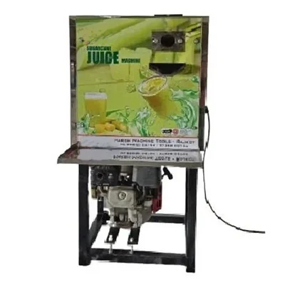 Premium Quality Stand Type 4 SS Rollers Sugarcane Juicer Machine with 1 HP Godrej Motor