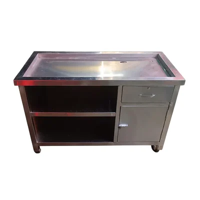 GBE High Traffic Tea Shops 45 x 24 x 32 inch Rajwadi Tea Counter with SS Body For Outdoor Stalls, Live Catering