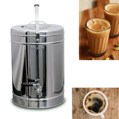 Malabar Eco-Friendly Stainless Steel Premium Urn with Tap for Tea/Coffee With Hot and Cold Pot Double Insulated Wall 15 L
