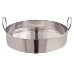 Mira Steel 28 inch Flat Ghevar Kadai 3 MM Thick Kitchenware with Stainless Steel Body
