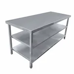 Vinayak Machines High Quality 24 x 60 x 30 inch Stainless Steel 3 Shelves Work Table For Culinary Usage