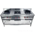 Mira Steel High Load Capacity 72x24x30 Inches SS Triple Burner Range For Large Scale Catering, Banquet Halls,Restaurants