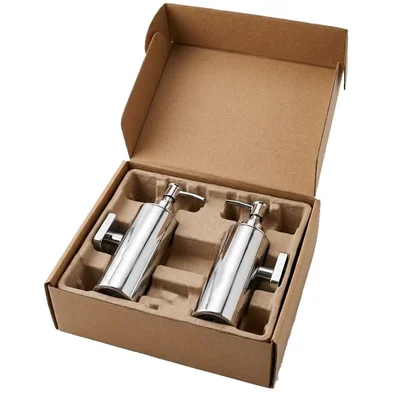 Pack of 2 Wall Mounted Stainless Steel Soap & Liquid Dispenser for Kitchen, Bathroom Accessories