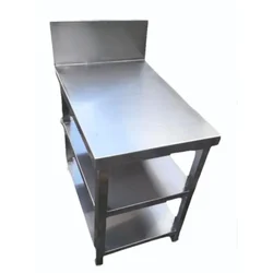 SS Kitchen Work Table,3X2 Feet+4 Inch Backsplash With 2 Drawers For Commercial Kitchen