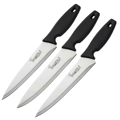 Pack of 3,6 | Smart Chef AS01701-01 4 Inch Stainless Steel Blade Prep Utility Knife Black Handle(Pack-3 pcs)