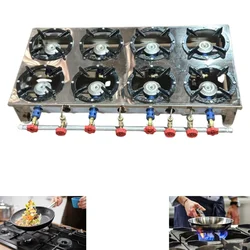 Bapa Commercial 8 Burner Stainless Steel Gas Burner