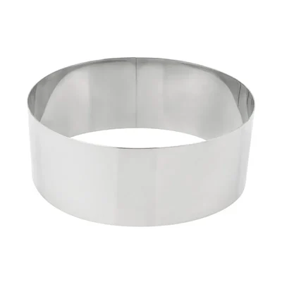 SS 7 Inch Round Cake Ring for Professional Baking and Mousse Molding, Featuring Mirror Edge Rust Proof Steel Finish