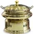 Hammered Stainless Steel Round 8 Litre Golden Chafing Dish with Lid