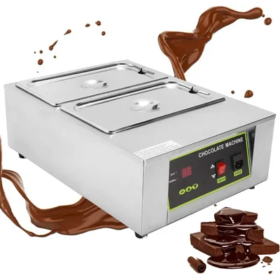 Premium Quality 2 Pot Stainless Steel Digital Chocolate Melter, 1000W