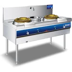 Premium Quality 59 x 30 x 16 inch Stainless Steel Commercial Gas Stove, Chinese Wok Range Burner