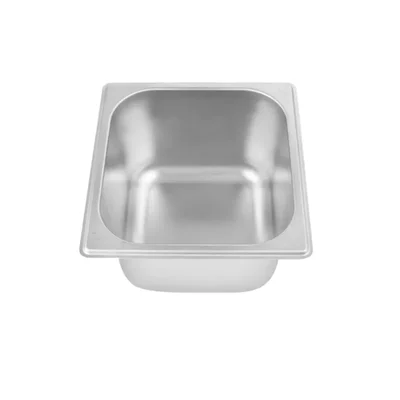 Premium Quality 200mm GN 8/8 Ice Cream Pan SS304 Square Corner Without Lid(Pack-2)