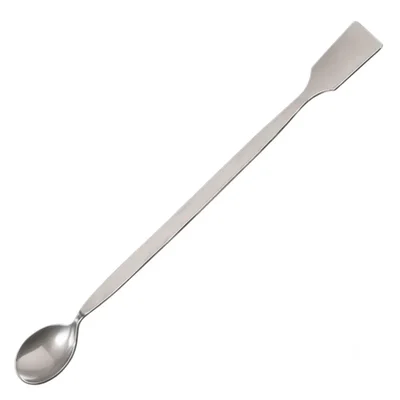 Cometek 8 Inch Pack of 6 Stainless Steel Laboratory Spatula One Side Spoon One Side Flat For Scooping & Measuring