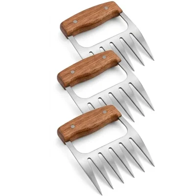 Smart Chef 600°C Heat Resistant Meat Shredder Claws Anti-Skid Wooden Handle Commercial BBQ Tool HS74722 Pack of 3
