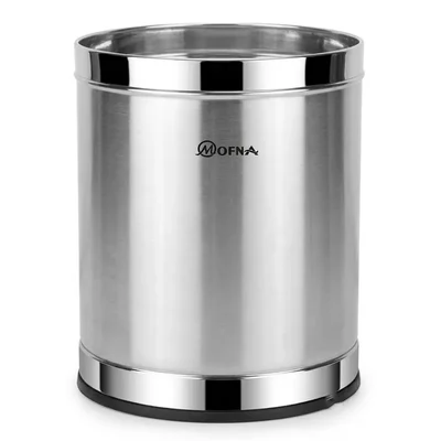 Mofna 70L Stainless Steel Open Top Dustbin For Indoor & Outdoor