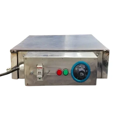 Commercial 15x15 Inch Electric Dosa Bhatti with MCB and 5mm Stainless Steel Plate for Live Catering Stalls