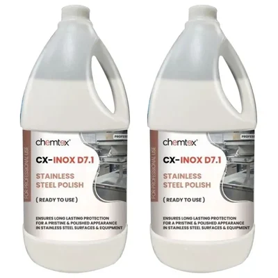2 Pcs of Chemtex (5 Liter x 2 pcs) CX-INOX D7.4 Stainless Steel Polish