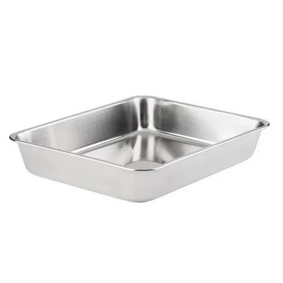 SS 11 x 8.5 x 2 Inch Rectangle Baking Tray For Food Processing Unit
