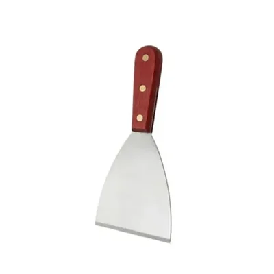 Smart Chef 5 Inch Stainless Steel Scraper Spatula with Red Wooden Handle, Professional Dough Scraper (HM40303)(Pack-1 pc)