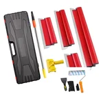 Monstech Stainless Steel Skimming Blade Set 25 40 60 80 cm with Extension Handle for Drywall Finishing