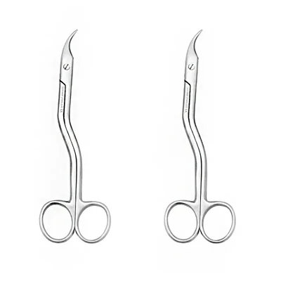 FORGESY (Pack of 2) Surgical Instrument Stainless Steel 410 Grade Standard Size Stitch Cutting Scissors