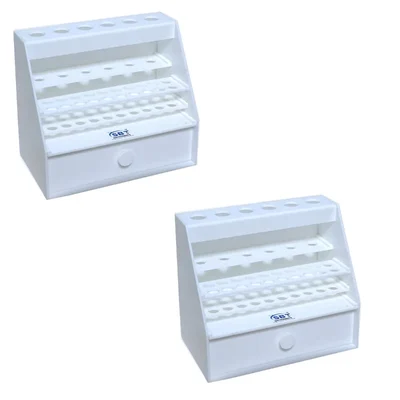 SBT Instruments 2pcs Micropipette Stand with Drawer for 6 Pipettes and to Store Tips