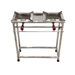 GBE Standing Double Burner 30 x 12 x 32 inch Gas Bhatti With Stainless Steel Body