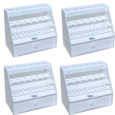 SBT Instruments 4pcs Micropipette Stand with Drawer for 6 Pipettes and to Store Tips