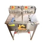 Dual 6+6 Ltr Stand Type Deep Fryer 3kW+3kW for Commercial Use