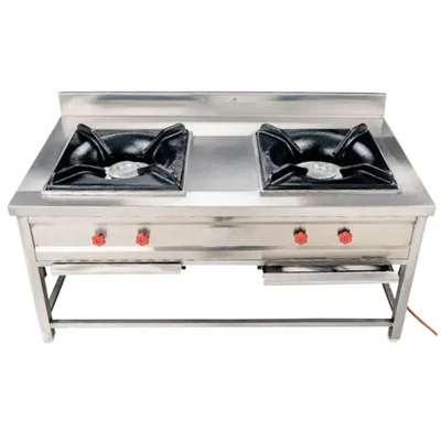 Commercial Double Burner Stand Type 48x24x32 For Kitchens, Catering, Food Stalls/Trucks