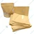 750 gm,18 x26 cm 135 Micron Kraft Paper Standup Pouch with Transparent Window for Dry Fruits, Snacks Packaging(Pack-50 Pcs)