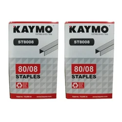 Kaymo 2 Packs of 80 Series 08 mm Stapler Pins - 20000 pcs (ST8008)