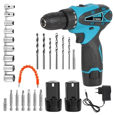 STARQ 10 mm 12V Cordless Drill Machine With Battery, Charger & Accessories