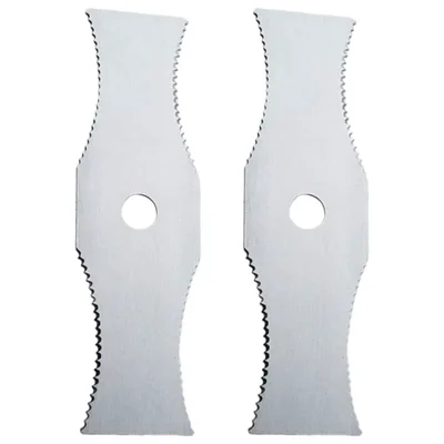 Heavy Duty 2 Pieces of 12 inch 2-Teeth Steel Arc Blades For Petrol Brush Cutters