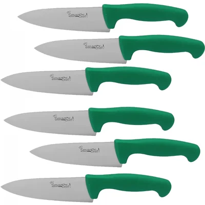 Smart Chef (AS00301-02) Stainless Steel Chef Knife, 6 inch Blade with Normal Handle (Pack of 6 pcs) for Chopping, Dicing