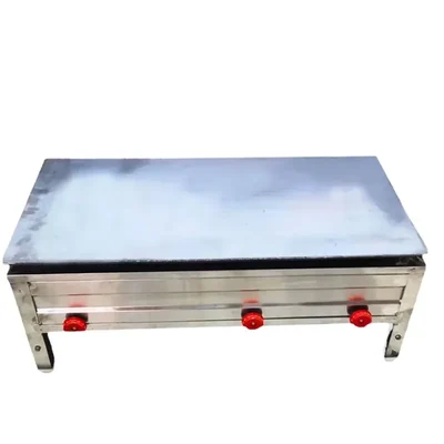 Gas Operated 18x36x12 inch Dosa Bhatti with 3 Knob, Stainless Steel Body