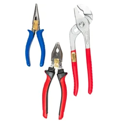 Globus 3 Pcs combo Set of 8" Combination Plier, 7'' Long Nose Plier and 10'' Water Pump Plier (353)