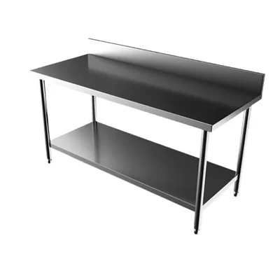 Aayas International Food Prep and Commercial Kitchen Work Table with Under Shelf and 4 Inch Backsplash(72x24x34 Inches)