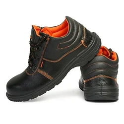 Hillson Single Density Pu Sole Steel Toe Black Work Safety Shoes(Size-6)