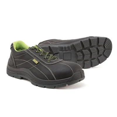 Jama JB147 Safety Shoe, With Oil Pull-Up Leather, Anti-Static, Slip Resistant, 200J Steel Toe Cap, DD-PU Sole(Size-6)