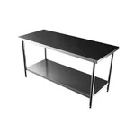 Aayas International Food Prep and Commercial Utility Rectangular Work Table with Under Shelf (44x24x34 Inches)