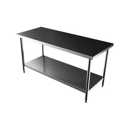 Aayas International Food Prep and Commercial Kitchen Rectangular Work Table with Under Shelf (60x24x34 Inches)