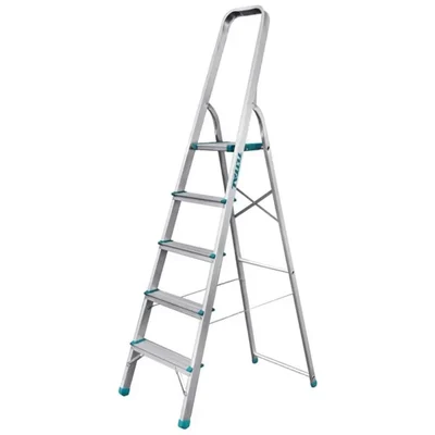 TOTAL 5 Step Household Aluminum Ladder With 150 Kg Load Capacity (THLAD06051) 