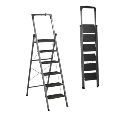 Blueboy 6 Steps Mild Steel 150 Kg Load Capacity Unbreackable Step Ladder With Tools Tray