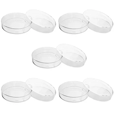 Bello 5Pcs Polypropylene 100mm Sterile Bacterial Culture Petri Dish for Laboratory