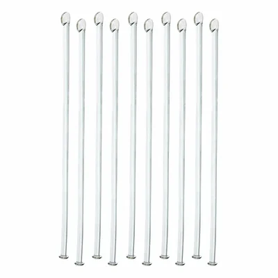 SBT 10pcs Borosilicate Glass Stirring Rod 200mm X 6mm Flat Face for School, College, Chemistry Lab